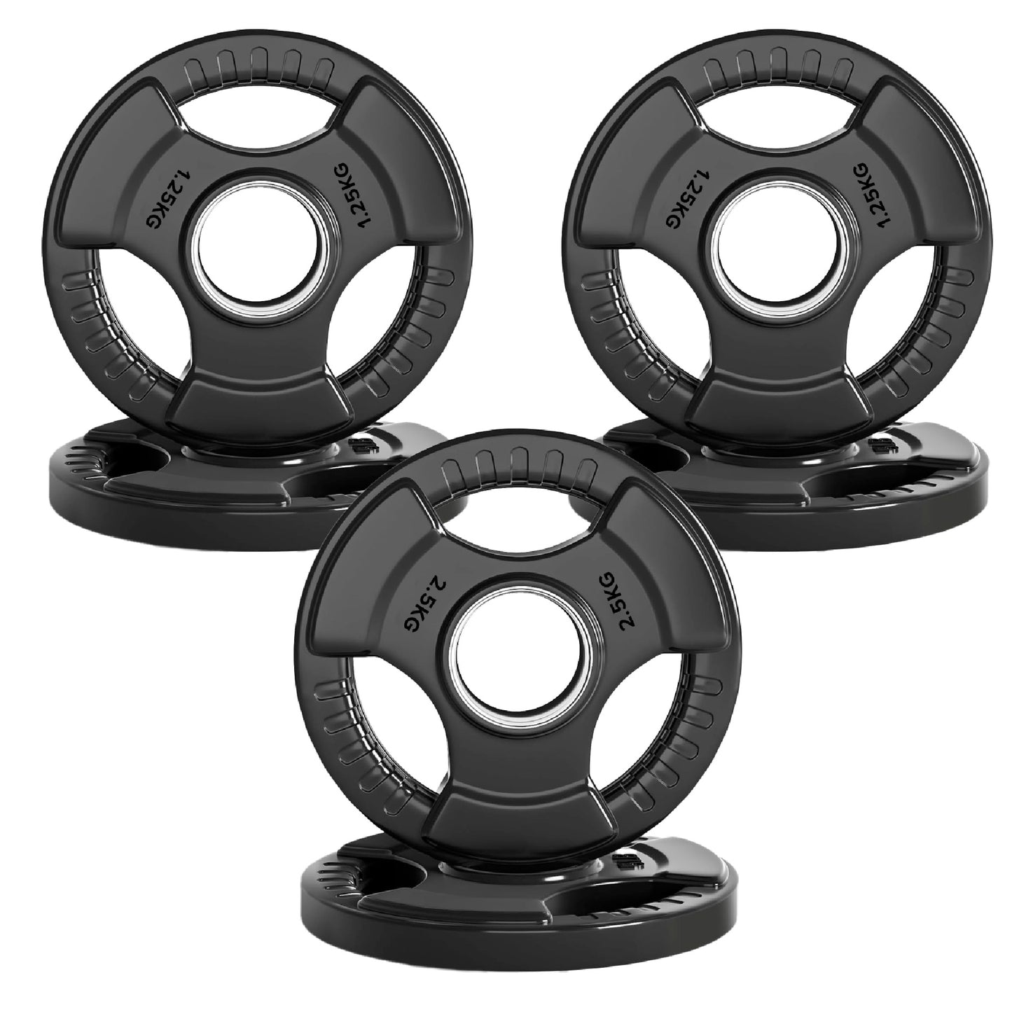 Premium Tri-Grip Olympic Weight Plate - Professional Fitness Equipment for Home and Commercial Gyms - Heavy-Duty Training Gear for Strength and Conditioning - High-Quality Exercise Accessories