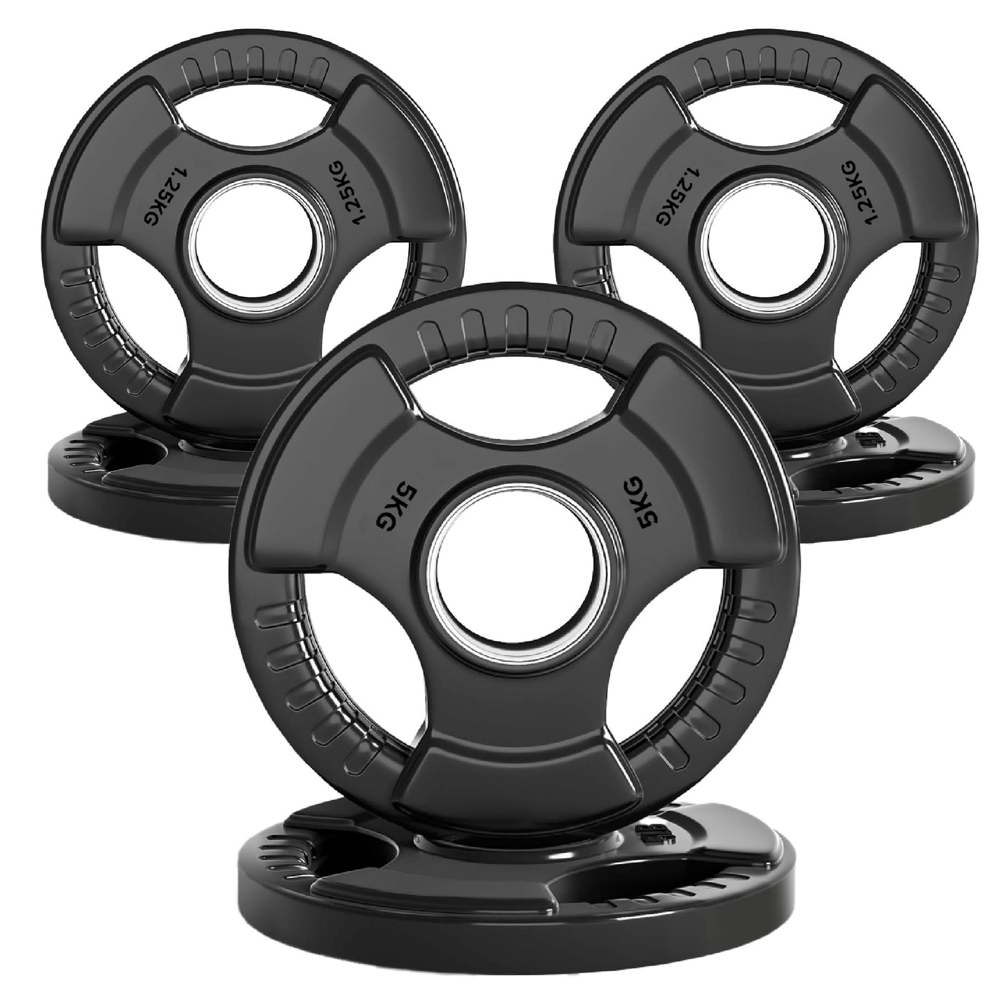Premium Tri-Grip Olympic Weight Plate - Professional Fitness Equipment for Home and Commercial Gyms - Heavy-Duty Training Gear for Strength and Conditioning - High-Quality Exercise Accessories