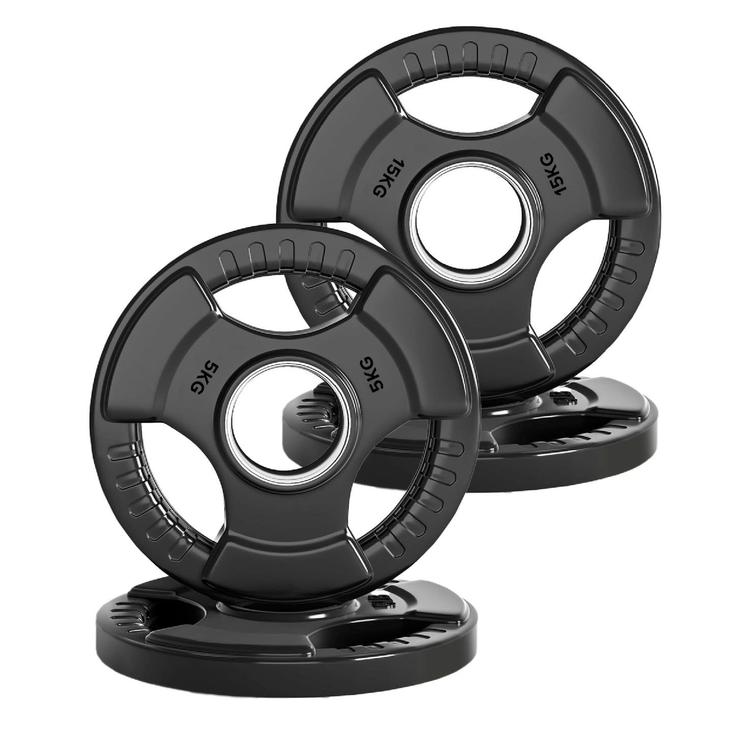 Premium Tri-Grip Olympic Weight Plate - Professional Fitness Equipment for Home and Commercial Gyms - Heavy-Duty Training Gear for Strength and Conditioning - High-Quality Exercise Accessories
