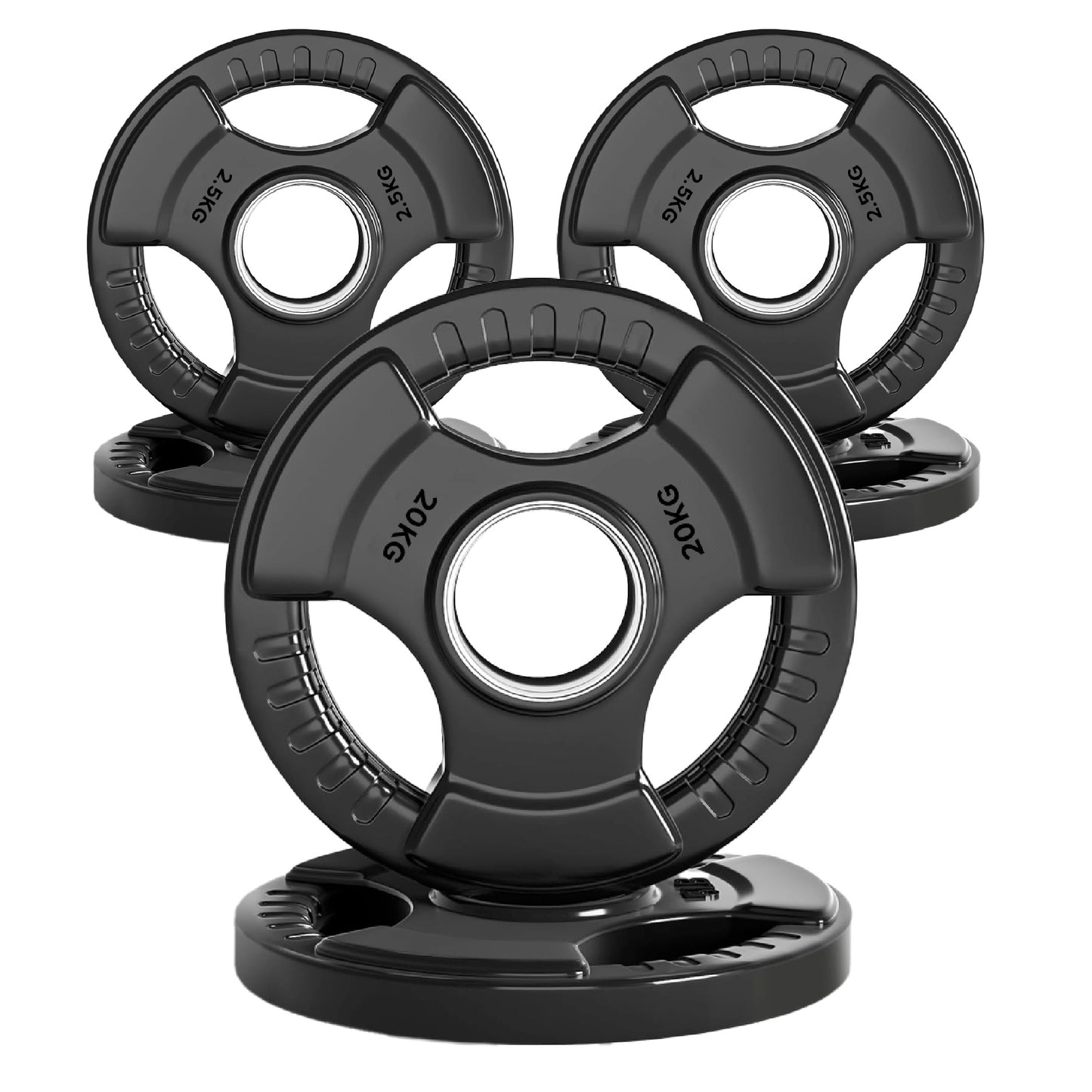 Premium Tri-Grip Olympic Weight Plate - Professional Fitness Equipment for Home and Commercial Gyms - Heavy-Duty Training Gear for Strength and Conditioning - High-Quality Exercise Accessories