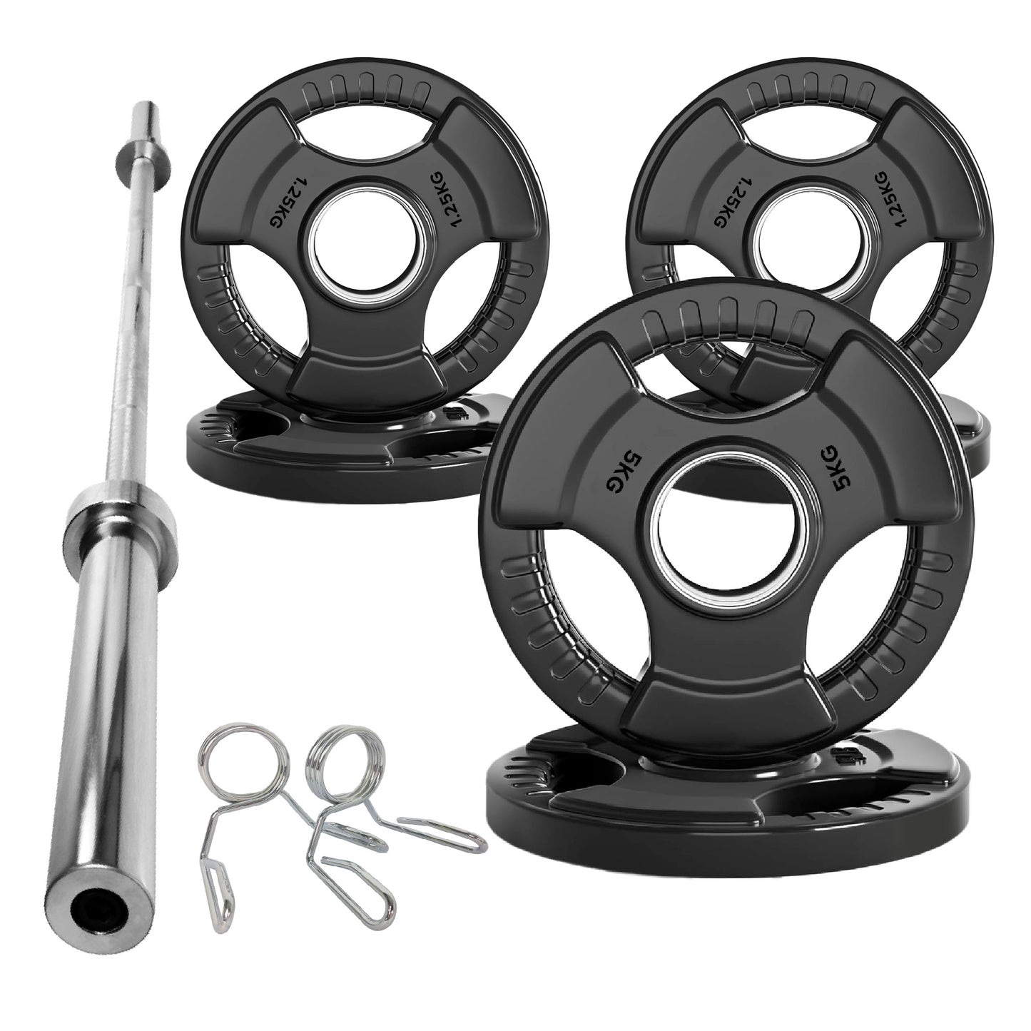 Premium Tri-Grip Olympic Weight Plate - Professional Fitness Equipment for Home and Commercial Gyms - Heavy-Duty Training Gear for Strength and Conditioning - High-Quality Exercise Accessories