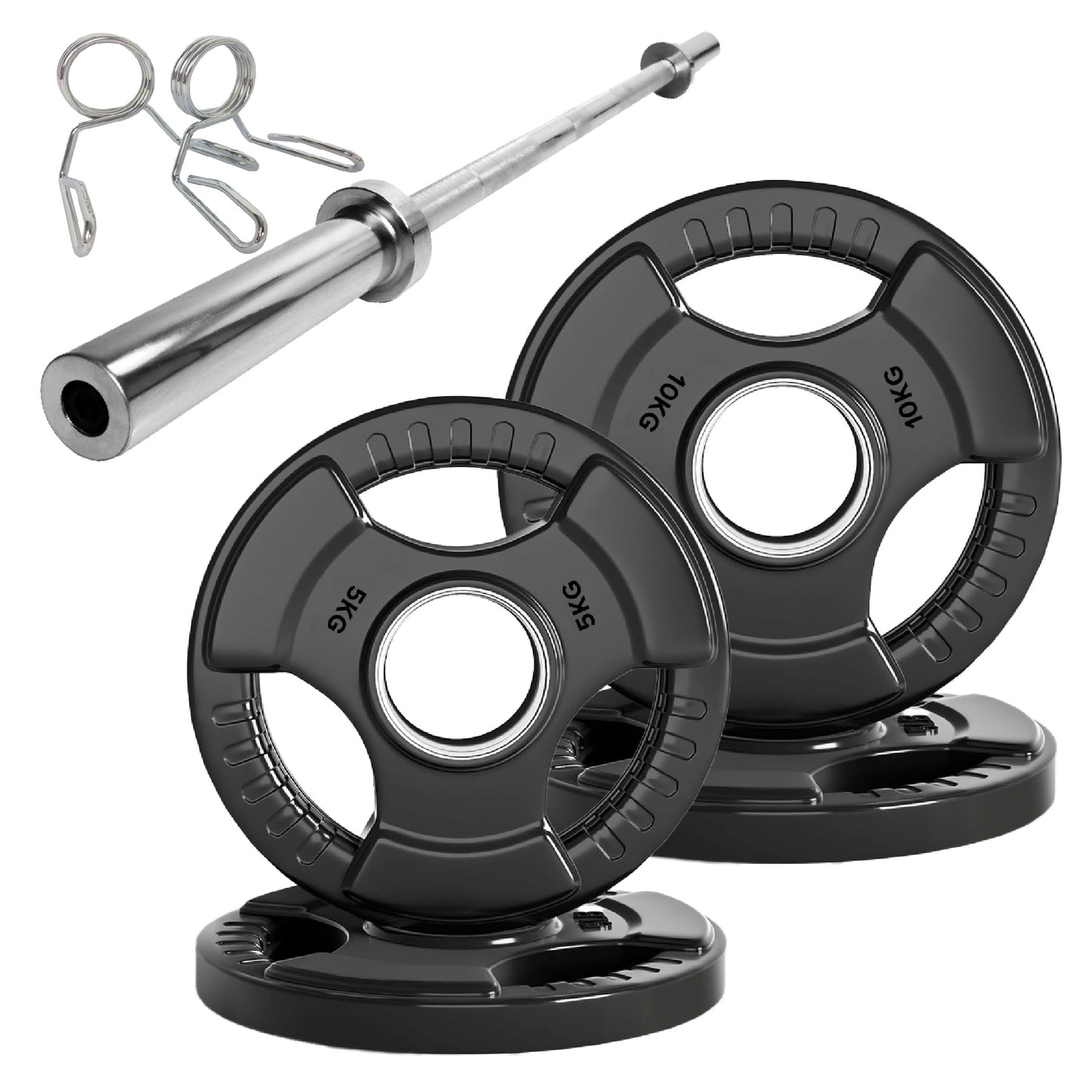Premium Tri-Grip Olympic Weight Plate - Professional Fitness Equipment for Home and Commercial Gyms - Heavy-Duty Training Gear for Strength and Conditioning - High-Quality Exercise Accessories