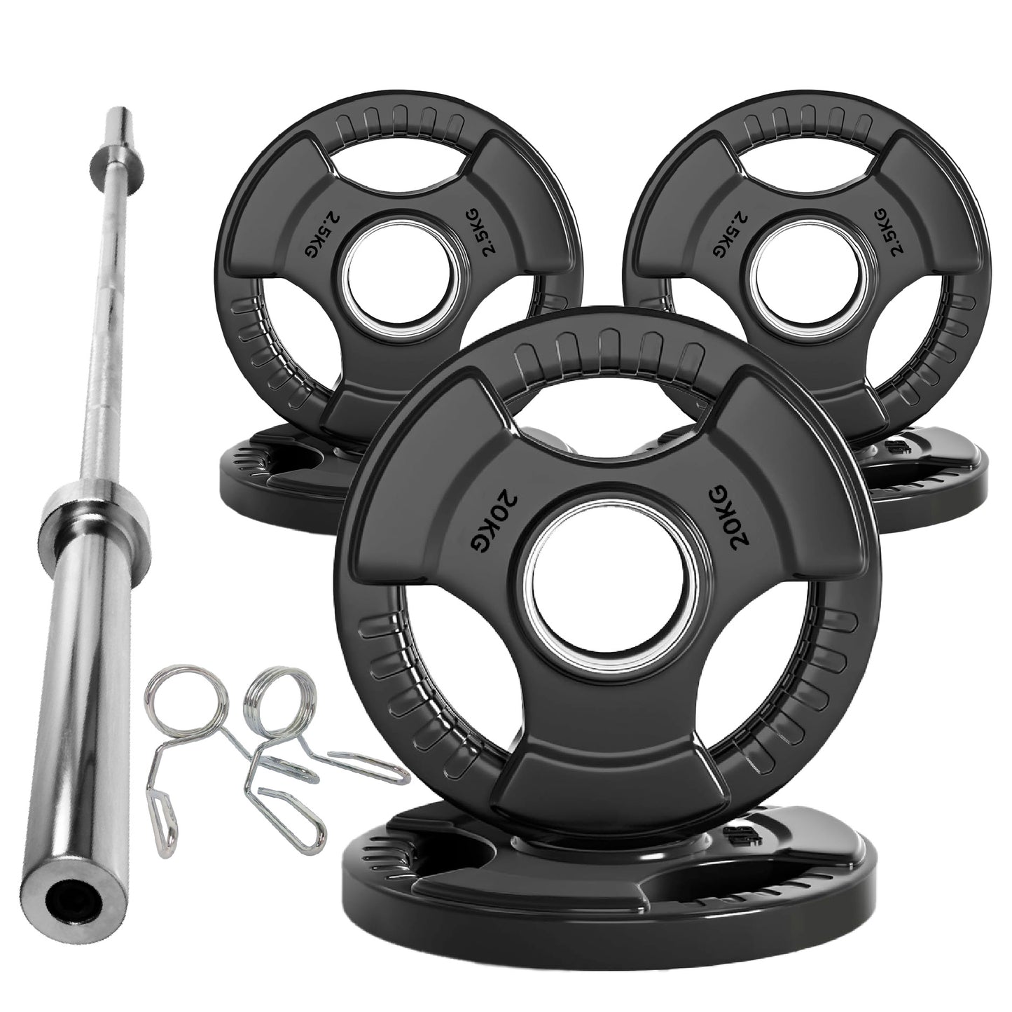 Premium Tri-Grip Olympic Weight Plate - Professional Fitness Equipment for Home and Commercial Gyms - Heavy-Duty Training Gear for Strength and Conditioning - High-Quality Exercise Accessories