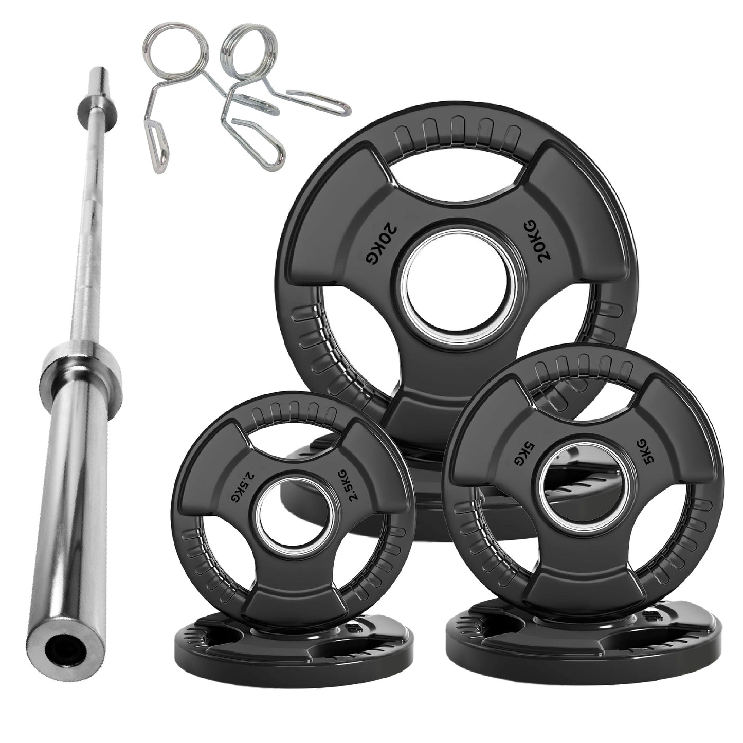 Premium Tri-Grip Olympic Weight Plate - Professional Fitness Equipment for Home and Commercial Gyms - Heavy-Duty Training Gear for Strength and Conditioning - High-Quality Exercise Accessories