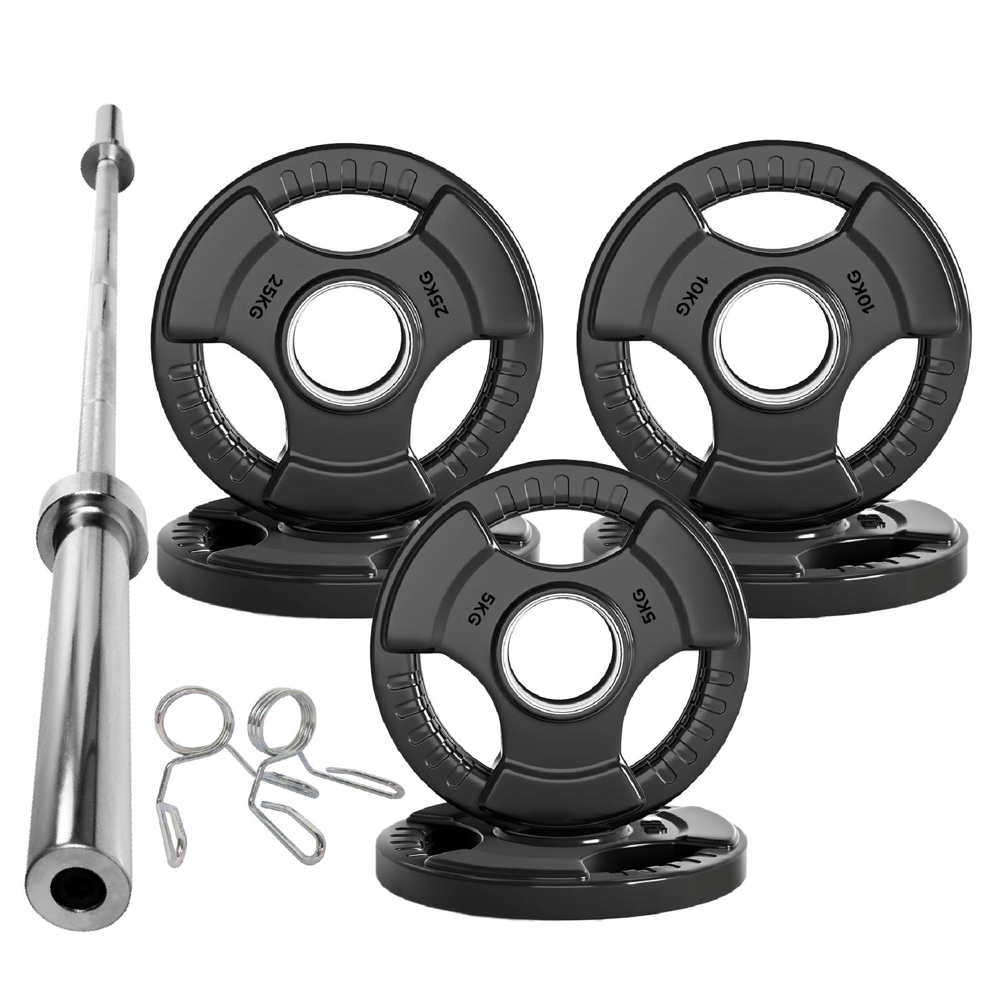 Premium Tri-Grip Olympic Weight Plate - Professional Fitness Equipment for Home and Commercial Gyms - Heavy-Duty Training Gear for Strength and Conditioning - High-Quality Exercise Accessories