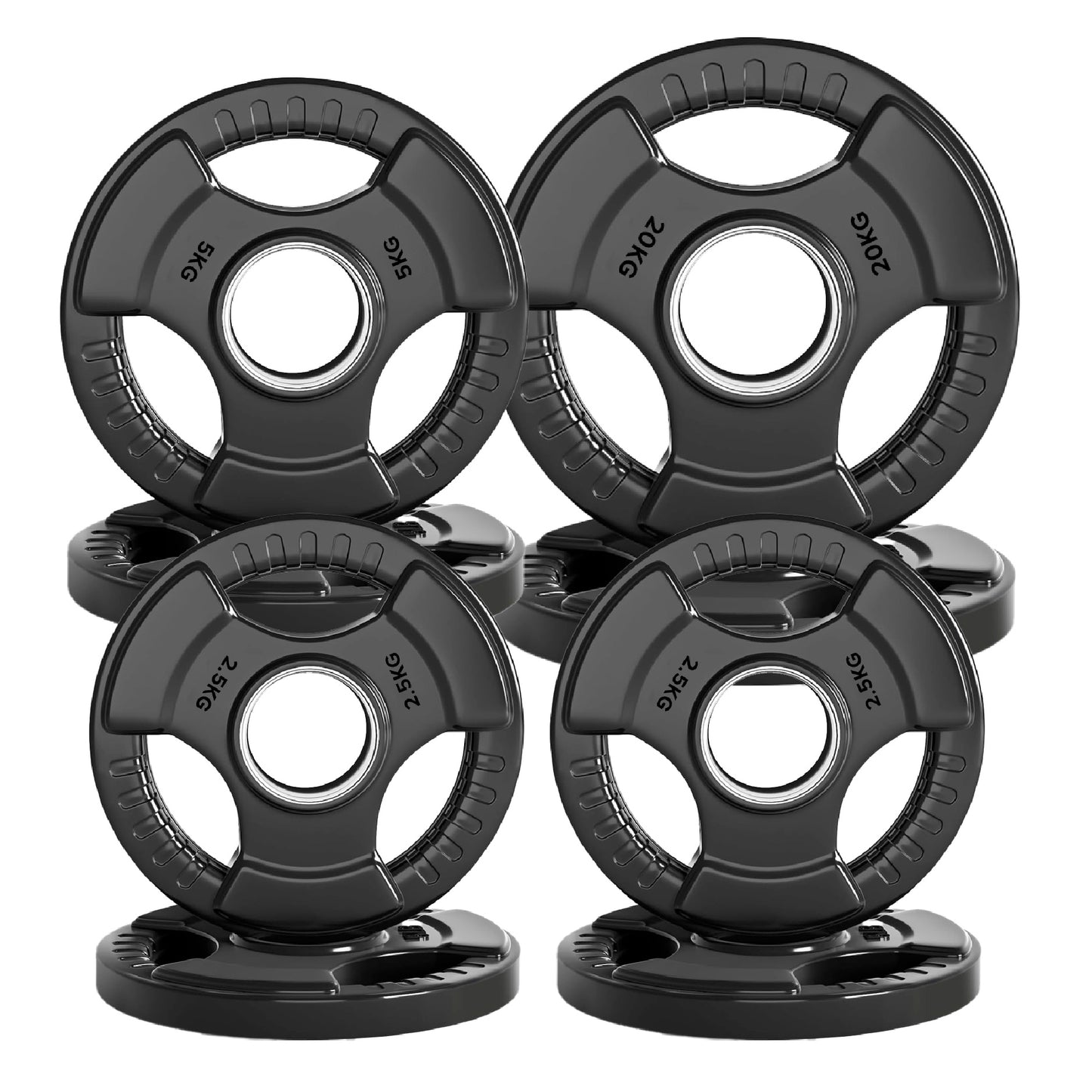 Premium Tri-Grip Olympic Weight Plate - Professional Fitness Equipment for Home and Commercial Gyms - Heavy-Duty Training Gear for Strength and Conditioning - High-Quality Exercise Accessories