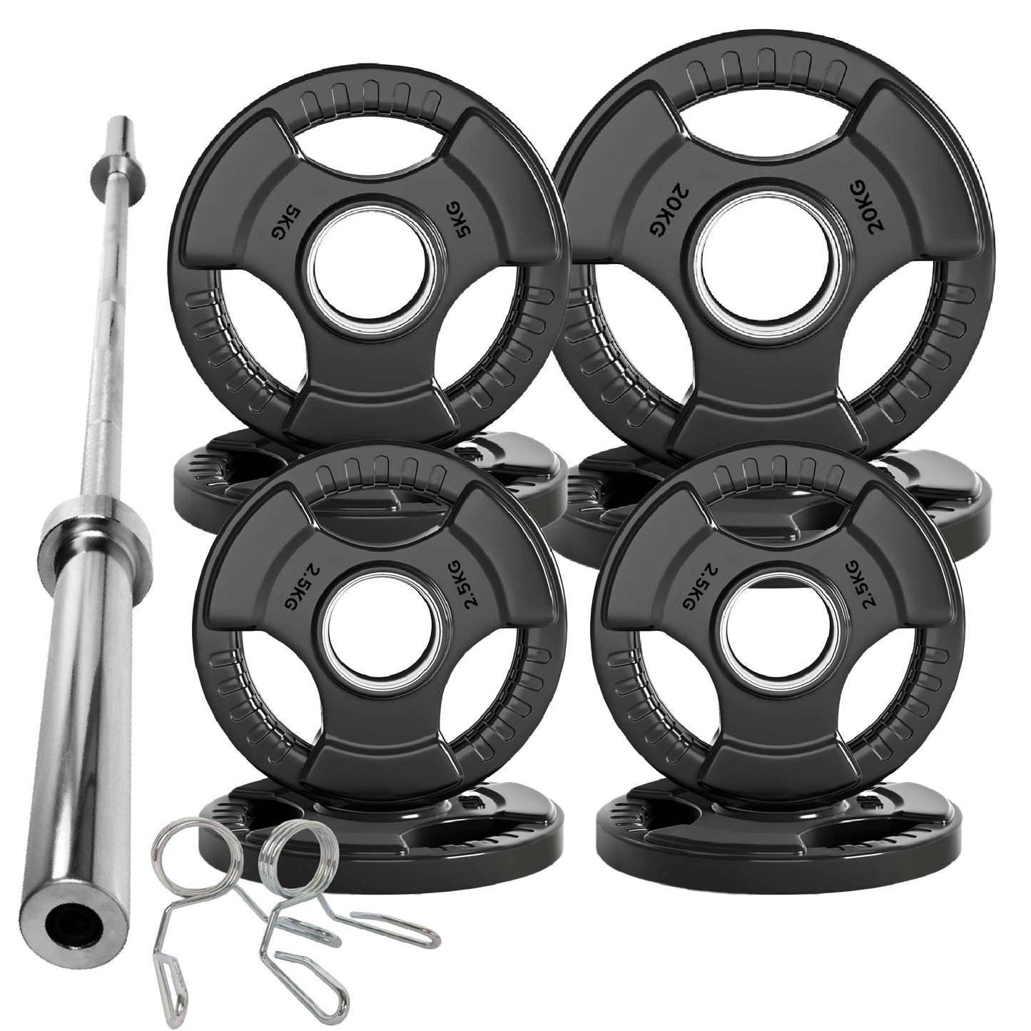 Premium Tri-Grip Olympic Weight Plate - Professional Fitness Equipment for Home and Commercial Gyms - Heavy-Duty Training Gear for Strength and Conditioning - High-Quality Exercise Accessories