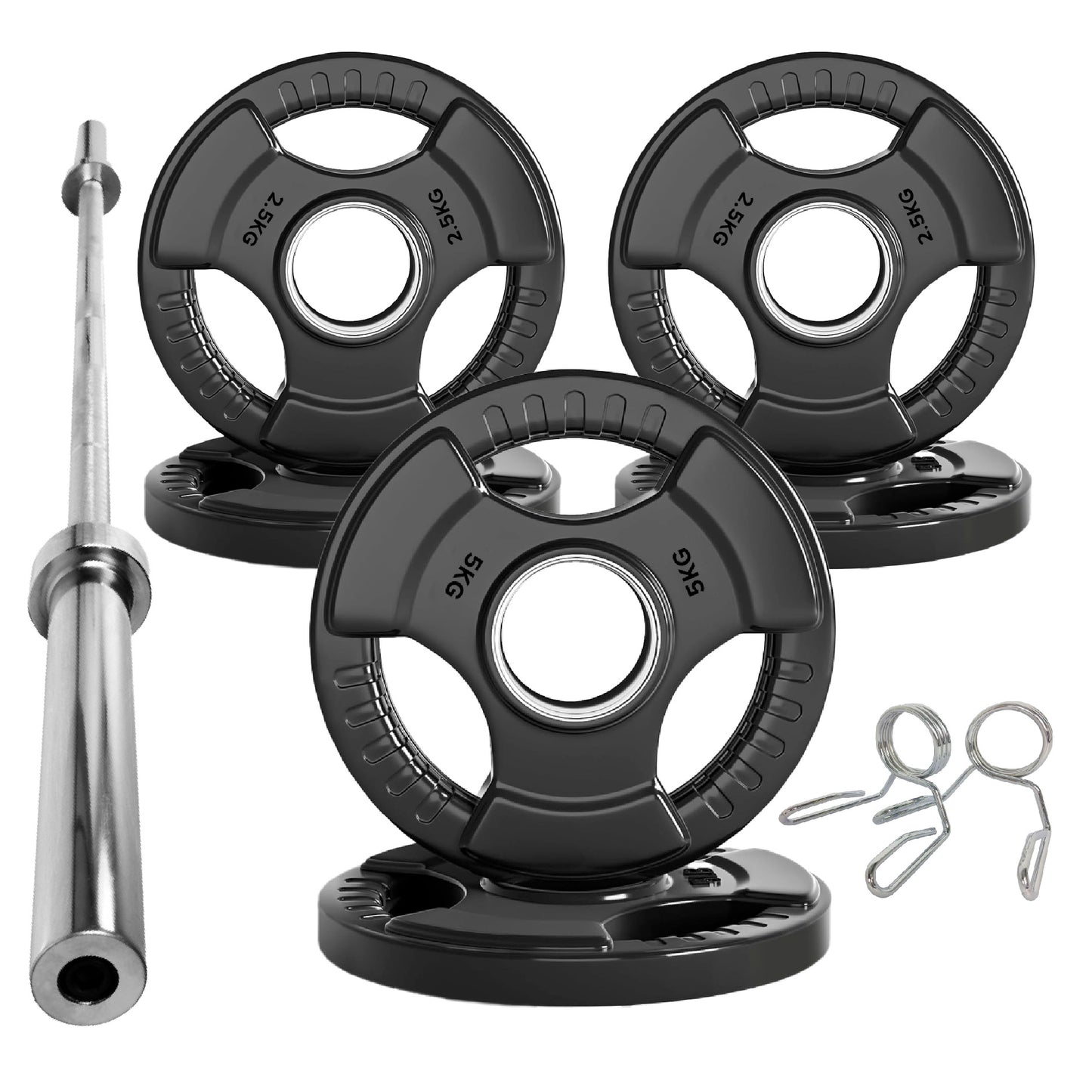 Premium Tri-Grip Olympic Weight Plate - Professional Fitness Equipment for Home and Commercial Gyms - Heavy-Duty Training Gear for Strength and Conditioning - High-Quality Exercise Accessories