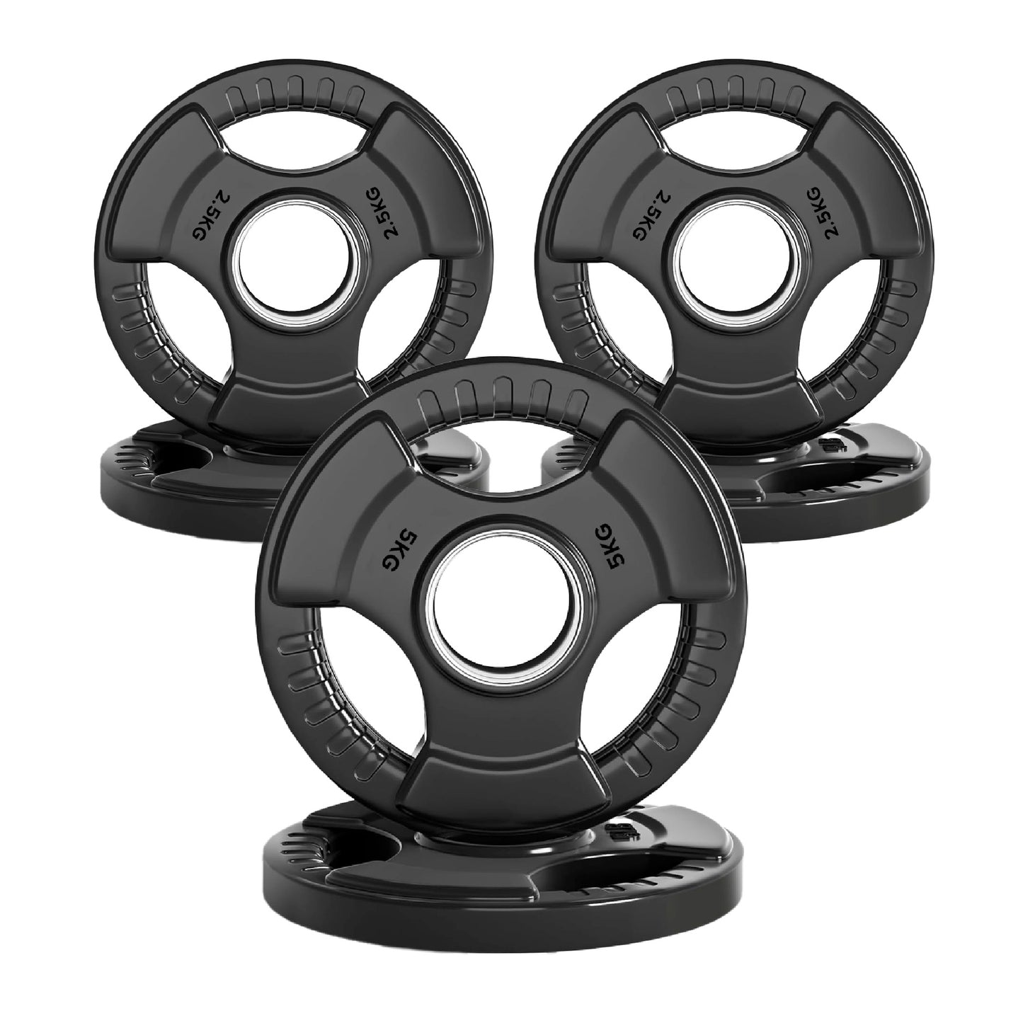Premium Tri-Grip Olympic Weight Plate - Professional Fitness Equipment for Home and Commercial Gyms - Heavy-Duty Training Gear for Strength and Conditioning - High-Quality Exercise Accessories