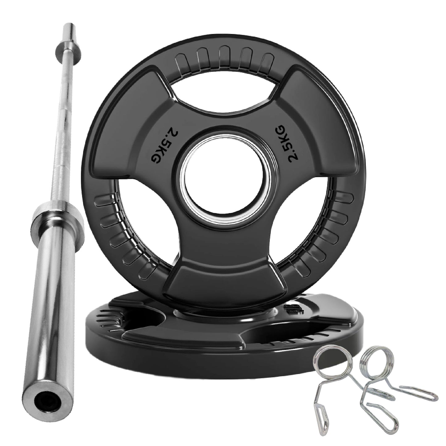 Premium Tri-Grip Olympic Weight Plate - Professional Fitness Equipment for Home and Commercial Gyms - Heavy-Duty Training Gear for Strength and Conditioning - High-Quality Exercise Accessories