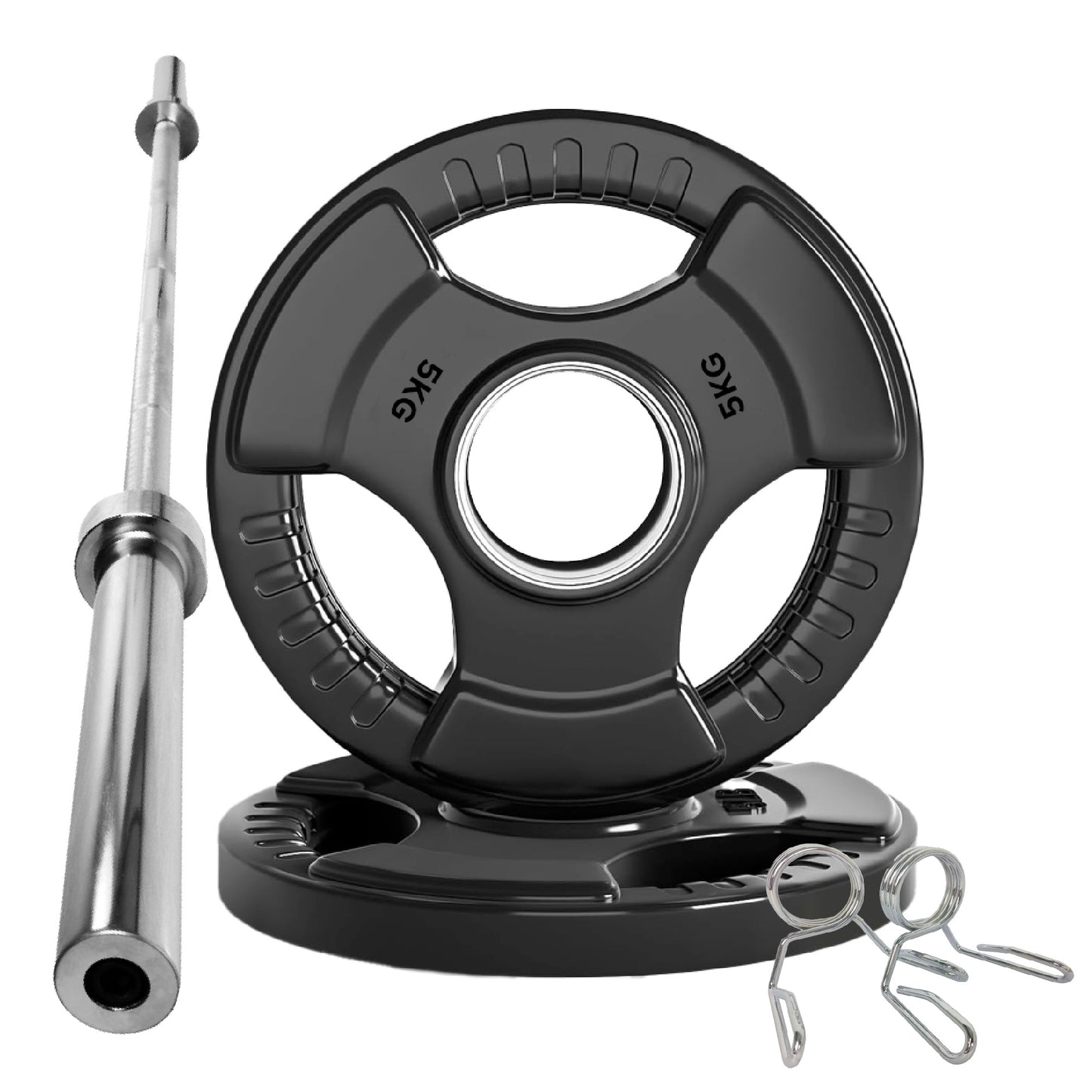 Premium Tri-Grip Olympic Weight Plate - Professional Fitness Equipment for Home and Commercial Gyms - Heavy-Duty Training Gear for Strength and Conditioning - High-Quality Exercise Accessories