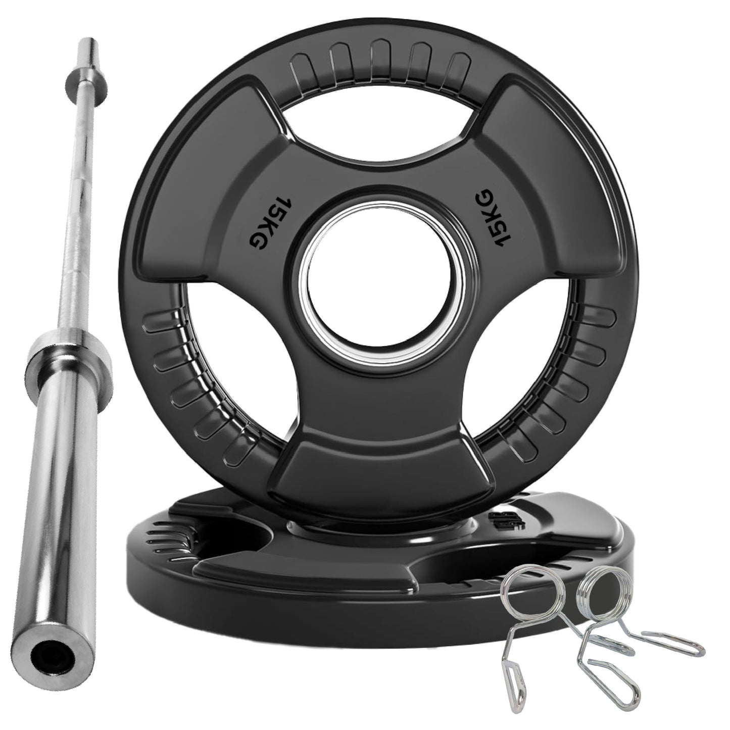 Premium Tri-Grip Olympic Weight Plate - Professional Fitness Equipment for Home and Commercial Gyms - Heavy-Duty Training Gear for Strength and Conditioning - High-Quality Exercise Accessories