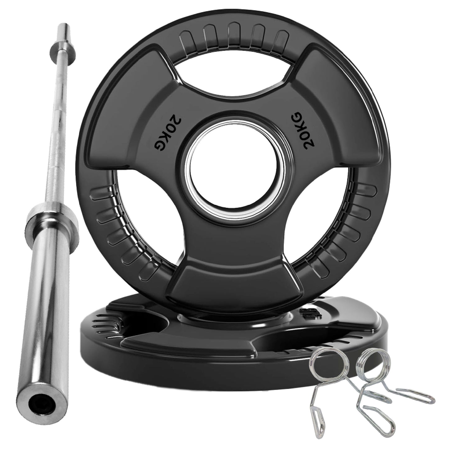 Premium Tri-Grip Olympic Weight Plate - Professional Fitness Equipment for Home and Commercial Gyms - Heavy-Duty Training Gear for Strength and Conditioning - High-Quality Exercise Accessories