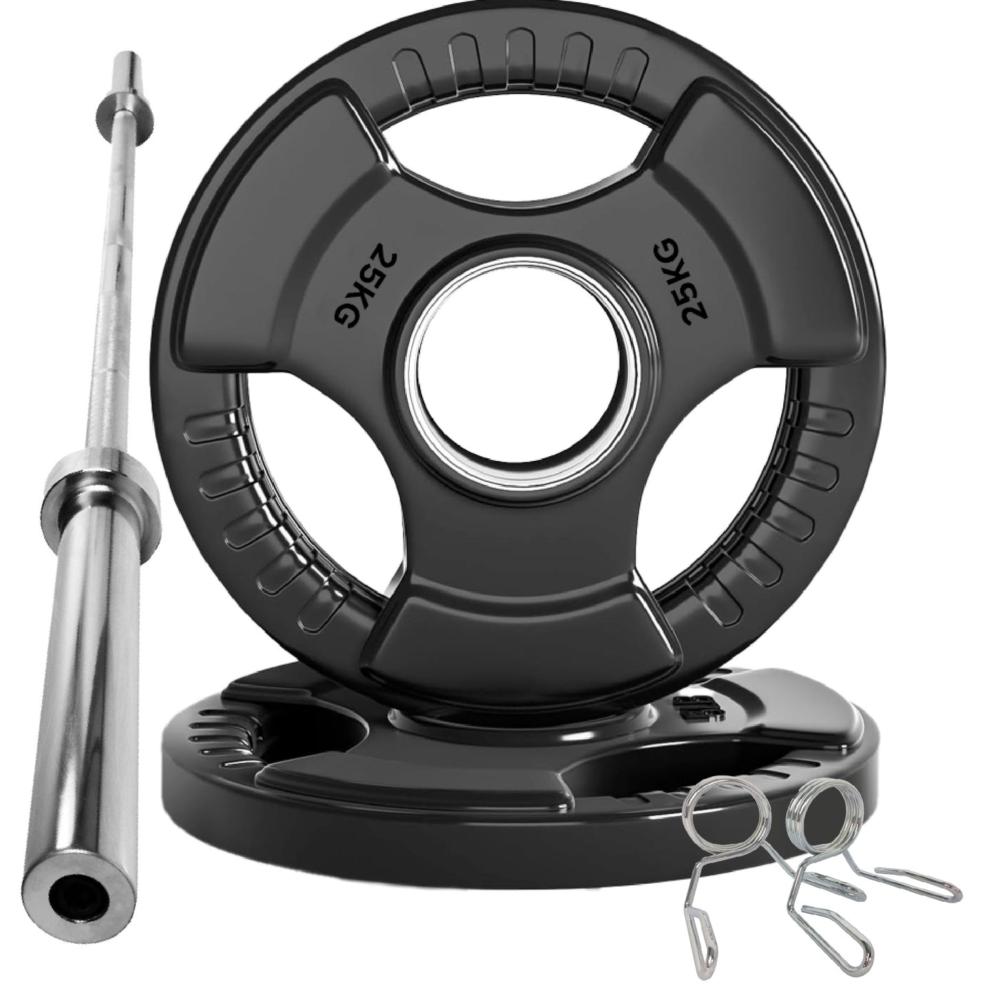 Premium Tri-Grip Olympic Weight Plate - Professional Fitness Equipment for Home and Commercial Gyms - Heavy-Duty Training Gear for Strength and Conditioning - High-Quality Exercise Accessories