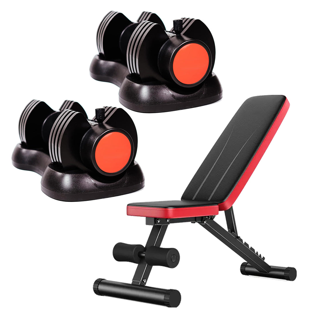 12.5kg Adjustable Dumbbell – 5-in-1 Quick Dial Weight Set | 2.5kg to 12.5kg Increments | Space-Saving Home Gym Fitness Equipment with Safety Lock