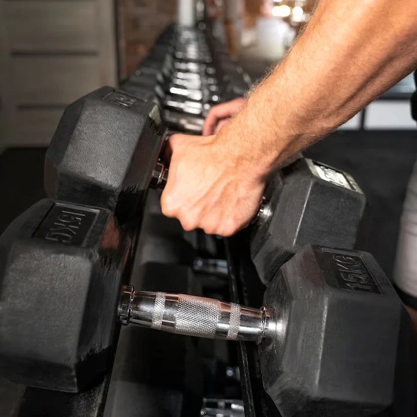 Premium Rubber-Coated Hex Dumbbells - Professional Grade Anti-Roll Design for Home and Commercial Strength Training 2.5kg-60kg