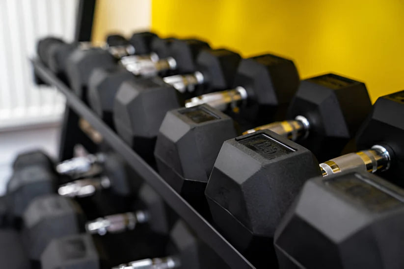 Premium Rubber-Coated Hex Dumbbells - Professional Grade Anti-Roll Design for Home and Commercial Strength Training 2.5kg-60kg