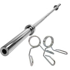 Premium Olympic 2" Barbell with Spring Collars for Training