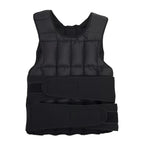 Black weighted vest on a white background