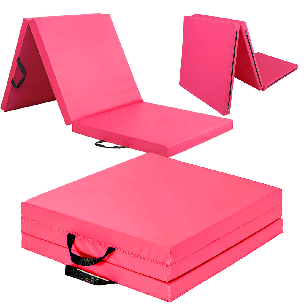 Tri-Fold Extra Thick Yoga & Gym Exercise Mat, 6FT Non-Slip Foam