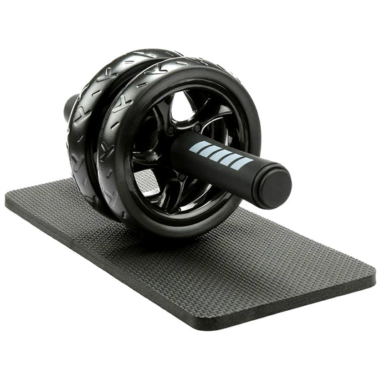 Advanced Double-Wheel Ab Roller with Knee Pad - Rebound Design for Core Training - High-Density Knee Mat Included - Silent Non-Slip Wheels with Ergonomic Handles - Complete Core Workout Solution