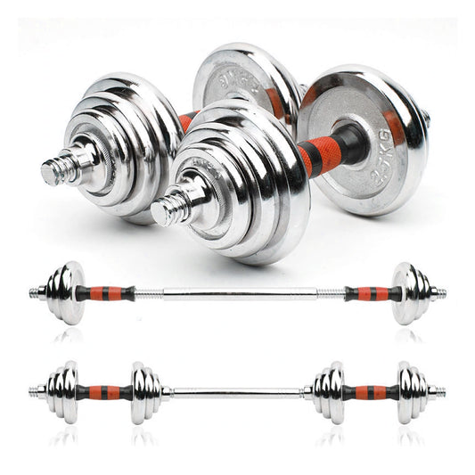 20kg Cast Iron Adjustable Dumbbell & Barbell Set | 2-in-1 Free Weights with Non-Slip Handle | Strength Training Equipment for Men & Women | Home Gym Fitness Kit