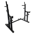 Heavy-Duty Adjustable Squat & Bench Press Rack with Dip Bars