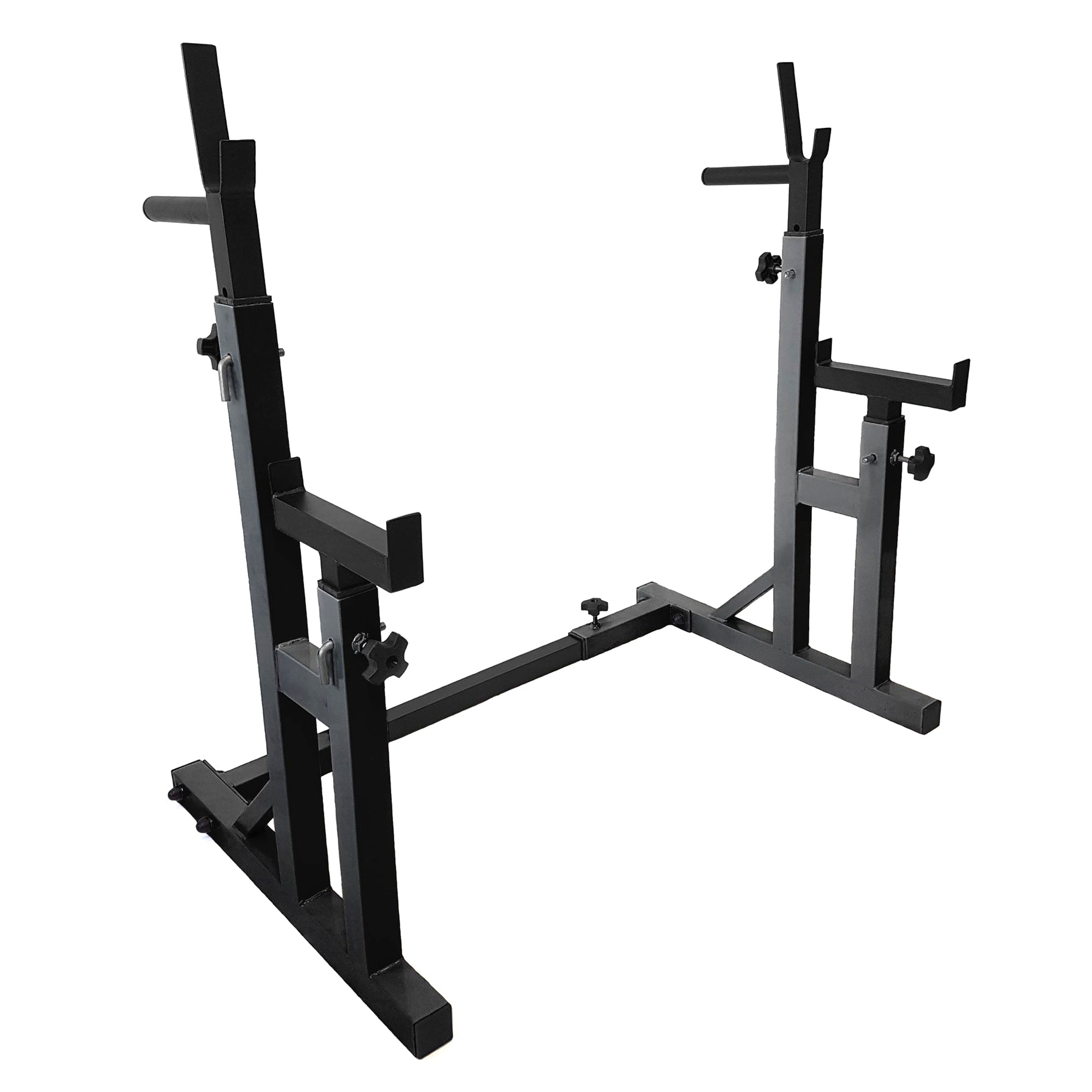 Heavy-Duty Adjustable Squat & Bench Press Rack with Dip Bars