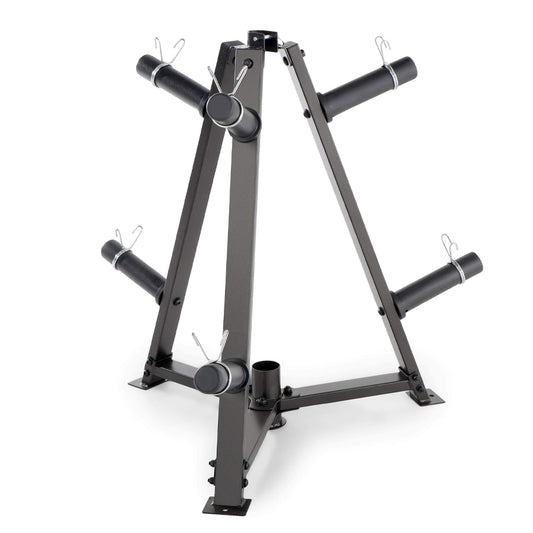 Heavy-Duty Vertical Weight Disc & Dumbbell Storage Rack - 300kg Capacity with 6 Fasten Clamps - Compact Space-Saving Design for Home Gym - 5cm Olympic Plate & Weight Organiser - Steel Frame