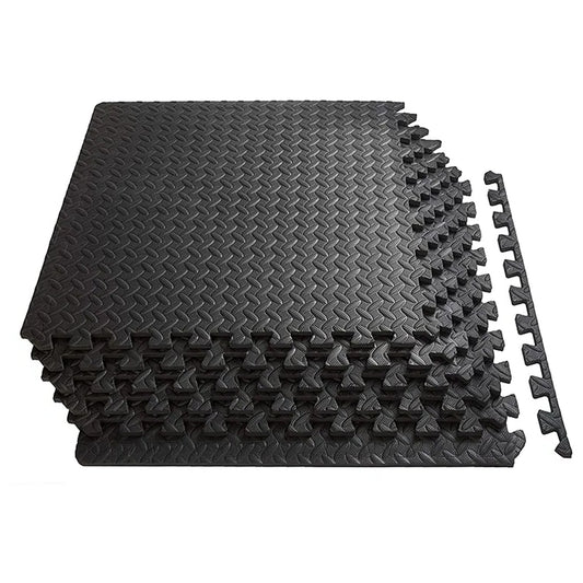 Premium Interlocking Puzzle Exercise Mat 10mm EVA Foam Tiles - Shock Absorbing Non-Slip Workout Flooring - Durable Waterproof Home Gym Floor Protection - Noise Reducing Exercise Equipment Mat