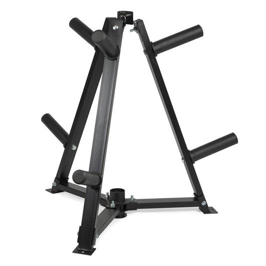 Heavy-Duty Vertical Weight Disc & Dumbbell Storage Rack - 300kg Capacity with 6 Fasten Clamps - Compact Space-Saving Design for Home Gym - 5cm Olympic Plate & Weight Organiser - Steel Frame