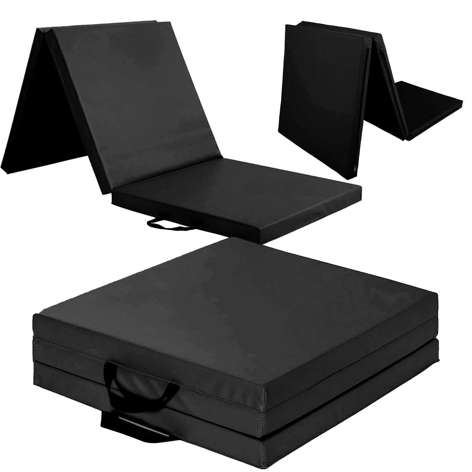 Tri-Fold Extra Thick Yoga & Gym Exercise Mat, 6FT Non-Slip Foam