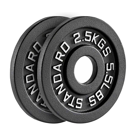 Olympic 2" Cast Iron Weight Plates – Pairs & Sets with 4ft/5ft/6ft/7ft Barbell Options | Standard Fit for Strength Training, Deadlifts & Home Gym Workouts