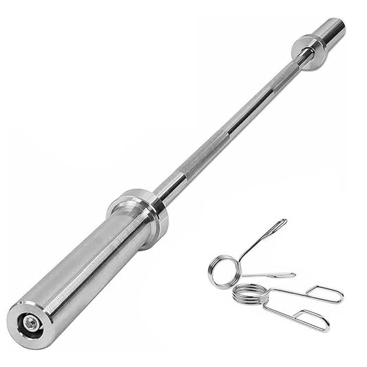 Premium Olympic 2-inch Barbell - Multiple Lengths (4ft-7ft) with Spring Collars - Professional Strength Training Bar - Standard Olympic Sleeve for Weight Plates - Durable Steel Construction
