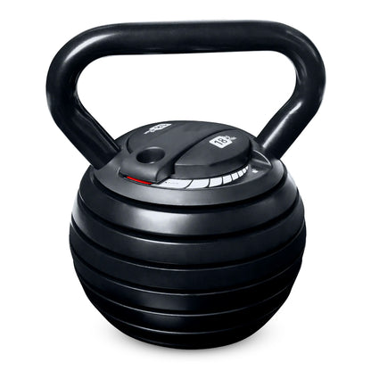 7-in-1 Adjustable Kettlebell Weight Set  to 18kg - Quick-Change Weighted Fitness System - Cast Iron Strength Training Equipment - Space-Saving Home Gym Essential for Full Body Workouts