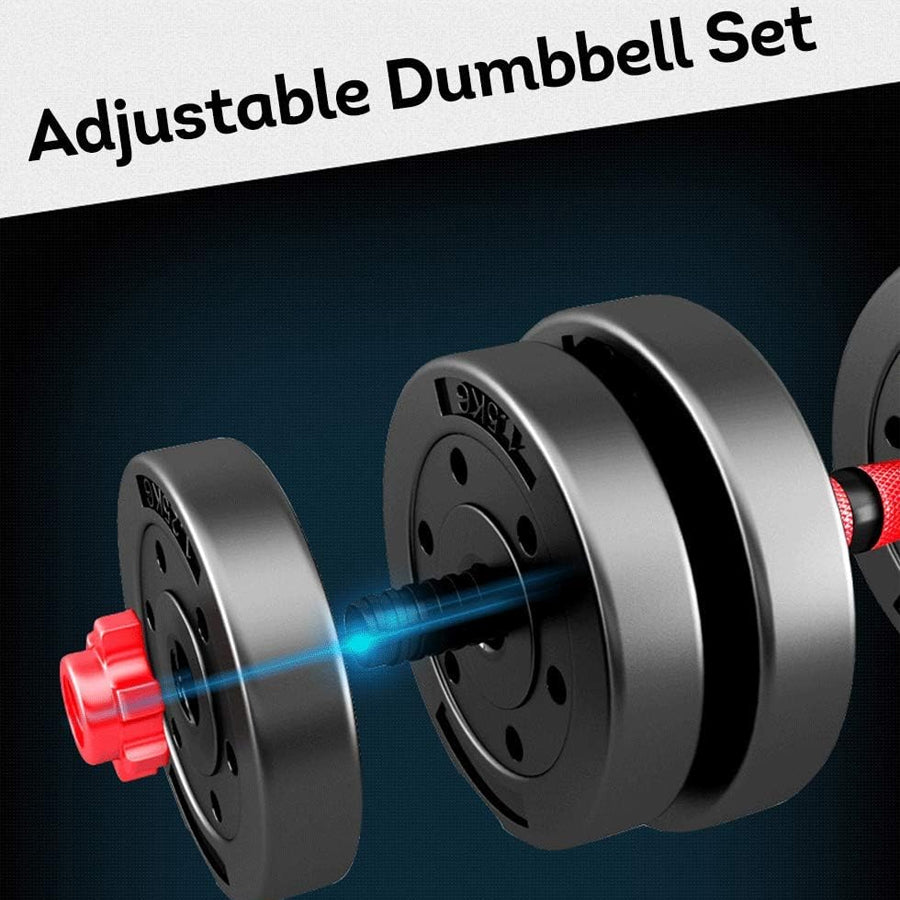 Adjustable Dumbbell & Barbell Set – 20kg 25kg 30kg | 2-in-1 Strength Training Equipment for Men & Women | Vinyl Dumbbell Pair with Connector for Home Gym Workouts
