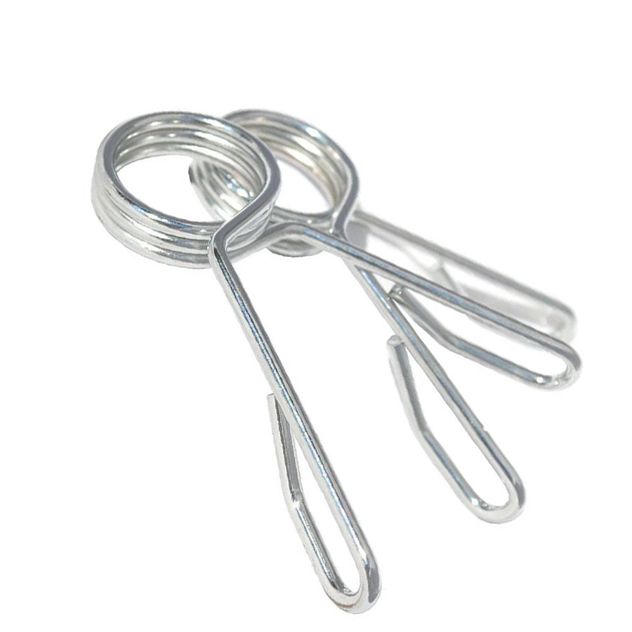 Olympic 2" Spring Collars – Chrome Barbell Clips Set of 2
