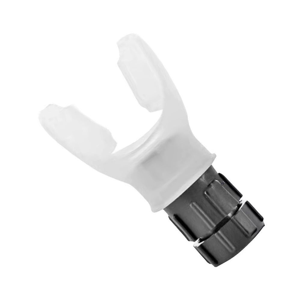 Two breath trainers with adjustable resistance settings, one in white and one in black, designed for respiratory muscle training.