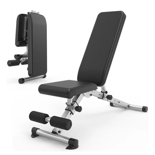 Commercial-Grade Adjustable Weight Bench with 6 Backrest Positions - Incline Flat Decline Training Station - Full Body Workout System - Dip Station and Rack - Heavy Duty 500kg Capacity Gym Equipment