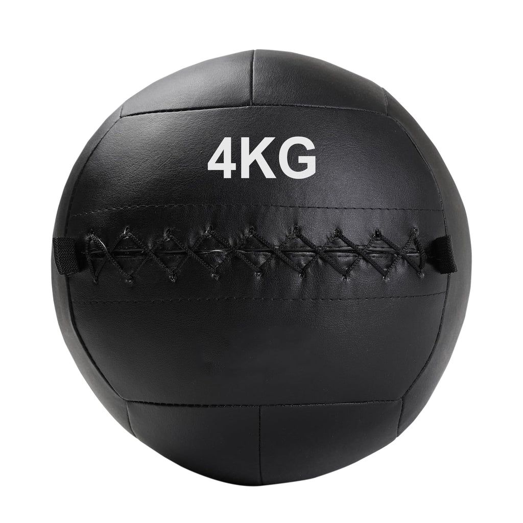 Black 4KG wall ball on a white background
