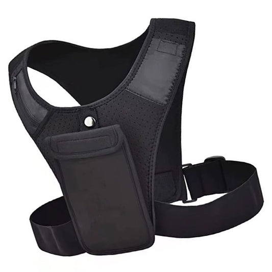 Running Vest Phone Holder – Adjustable, Reflective, Ultra-Lightweight Chest Pouch with Waterproof Smartphone Pocket & Key Holder | Zero Bounce Running Gear for Men & Women