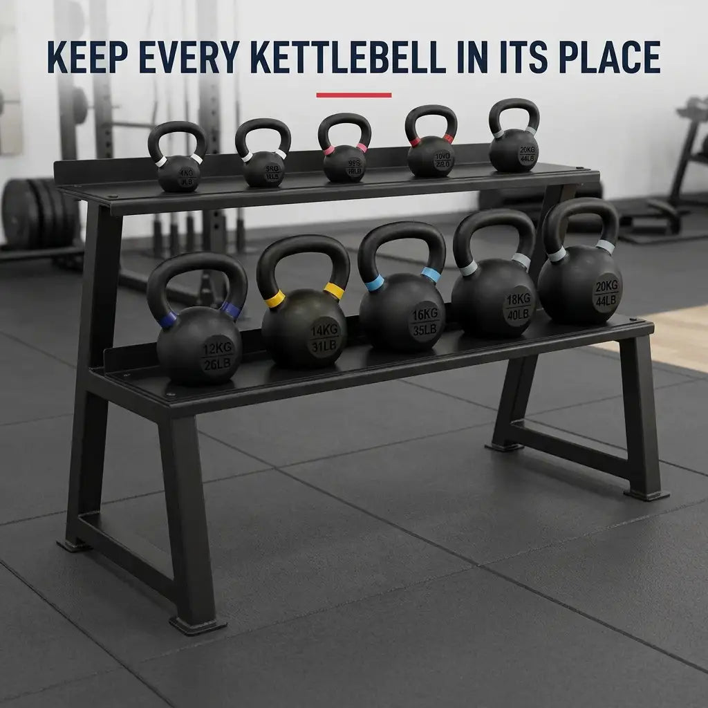 Commercial 2-Tier Kettlebell Rack
