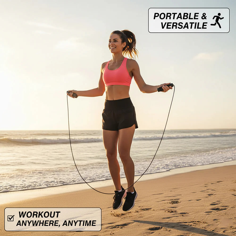 Adjustable Black Skipping Jump Rope