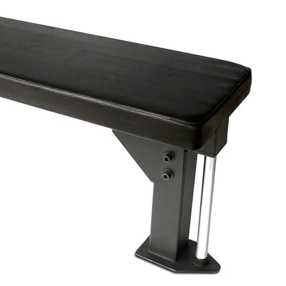 Heavy-Duty Commercial Flat Weight Bench – Solid Steel Frame, Padded Seat, Rear Wheels | Home & Gym Fitness Bench for Chest Press, Bench Press & Strength Training