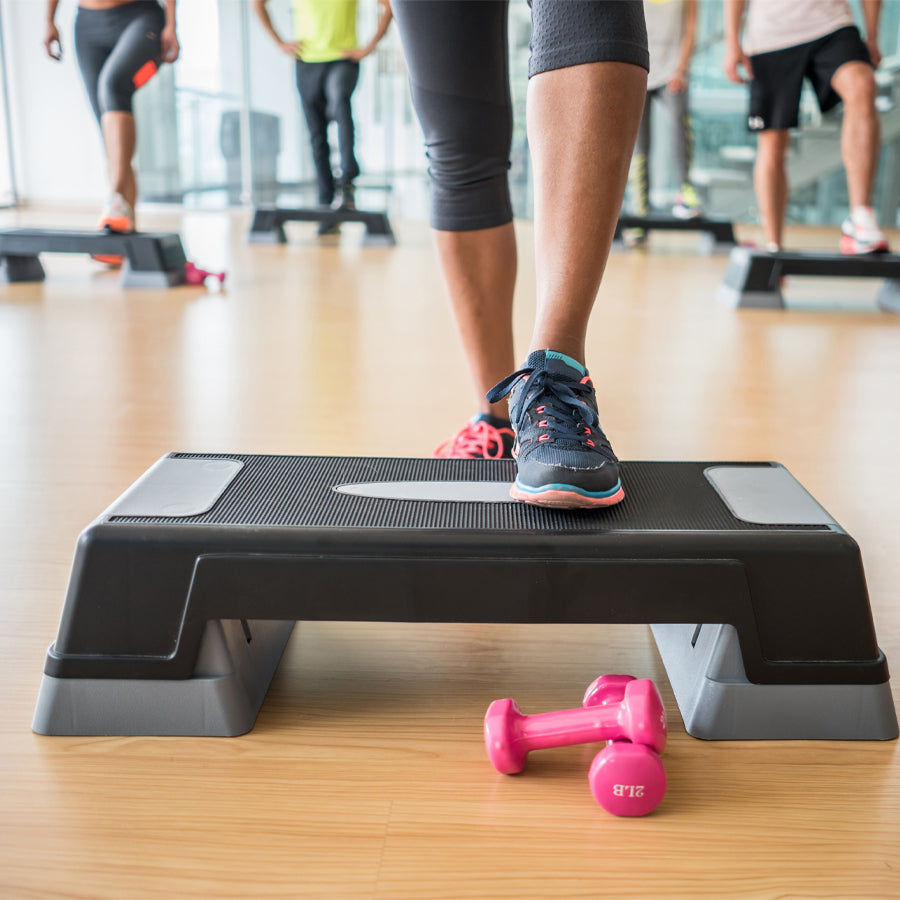Premium Aerobic Stepper Platform with Adjustable Height Levels - Professional Fitness Step for Cardio Strength Training - Non-Slip Workout Exercise Risers - Multiple Size Options - Compact Home Gym