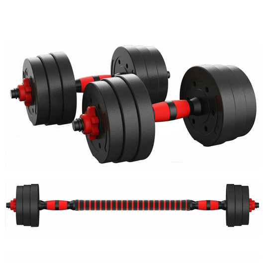 Adjustable Dumbbell & Barbell Set – 20kg 25kg 30kg | 2-in-1 Strength Training Equipment for Men & Women | Vinyl Dumbbell Pair with Connector for Home Gym Workouts