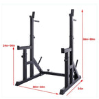 Heavy-Duty Adjustable Squat & Bench Press Rack with Dip Bars