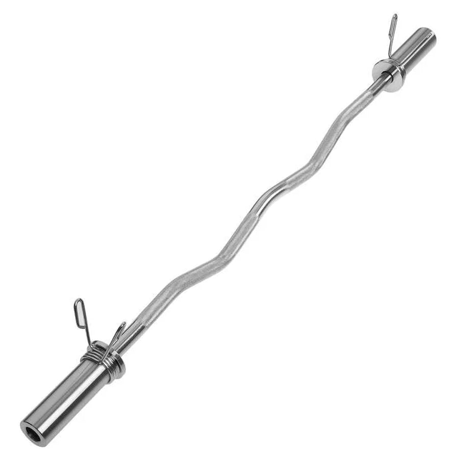 Premium Olympic EZ Curl Barbell Bar 47" - Professional Fitness Equipment for Home and Commercial Gyms - Heavy-Duty Training Gear for Strength and Conditioning - High-Quality Exercise Accessories