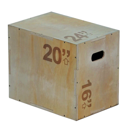 3-in-1 Wooden Plyometric Jump Box for Home & Gym Training