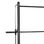 Black metal gate on a white background